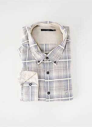 Chemise manches longues coupe droite beige PIERRE CARDIN homme