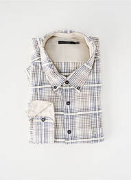 Chemise manches longues coupe droite beige PIERRE CARDIN homme