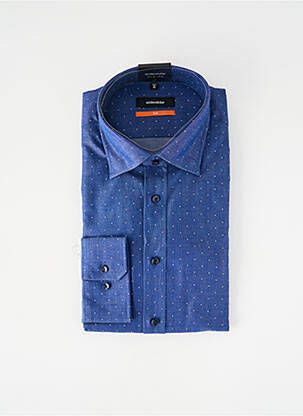 Chemise manches longues imprimé carreaux bleu SEIDEN STICKER homme