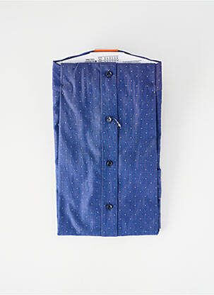 Chemise manches longues imprimé carreaux bleu SEIDEN STICKER homme