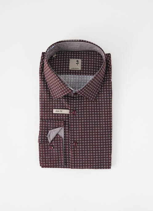 Chemise manches longues imprimé fantaisie marron SEIDEN STICKER homme