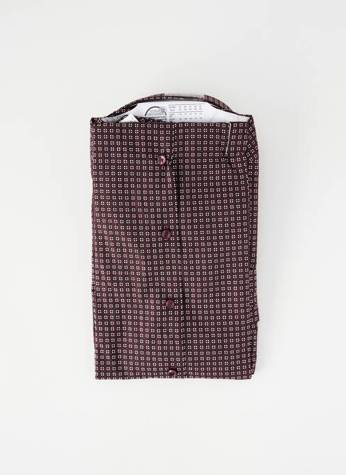 Chemise manches longues imprimé fantaisie marron SEIDEN STICKER homme