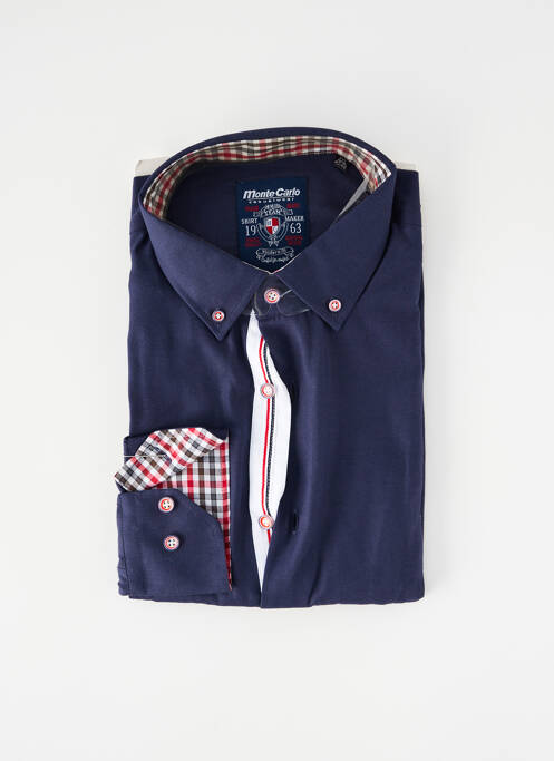 Chemise manches longues coupe cintrée bleu MONTE CARLO homme