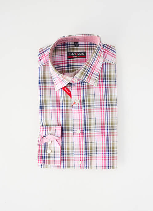 Chemise manches longues rose MARVELIS homme