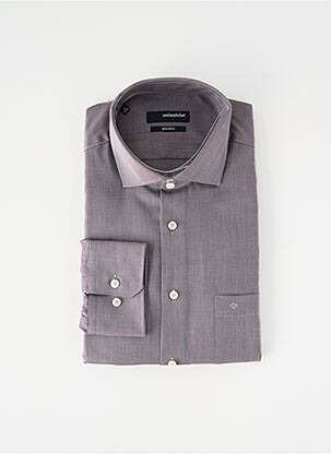 Chemise manches longues coupe droite marron SEIDEN STICKER homme