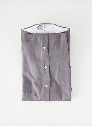 Chemise manches longues coupe droite marron SEIDEN STICKER homme