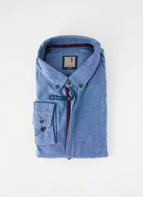 Chemise manches longues coupe droite bleu SEIDEN STICKER homme
