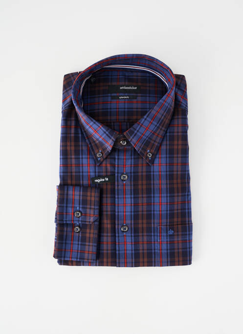 Chemise manches longues bleu SEIDEN STICKER homme