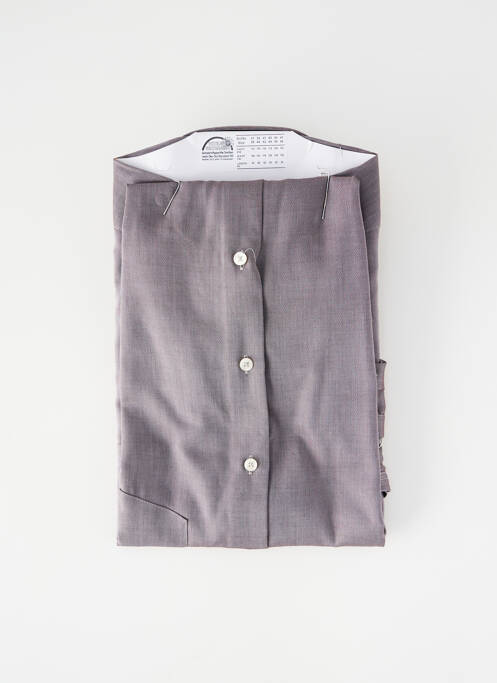 Chemise manches longues marron SEIDEN STICKER homme