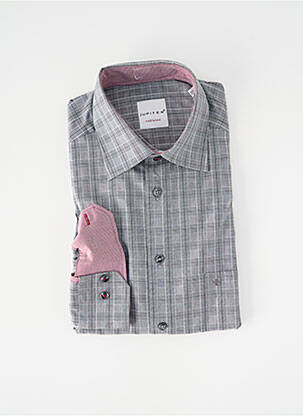 Chemise manches longues coupe droite gris JUPITER homme