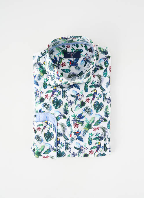 Chemise manches longues imprimé fantaisie blanc LA SQUADRA homme