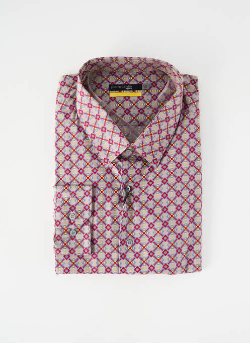 Chemise manches longues imprimé fantaisie rouge PIERRE CARDIN homme