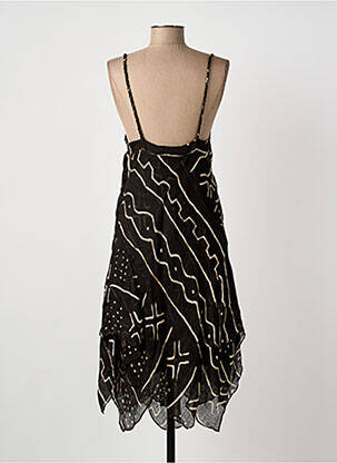 Robe mi-longue doublure fines bretelles marron RALPH LAUREN femme