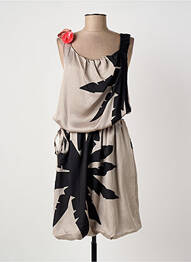 Robe mi-longue coupe fluide sans manche beige SONIA RYKIEL femme