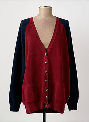 Gilet manches longues resserrée sur le bas rouge SONIA RYKIEL femme