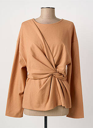 Top col rond manches longues beige SONIA RYKIEL femme