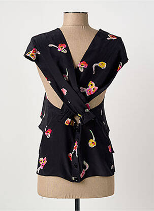Top tissage crêpe sans manche noir SONIA RYKIEL femme