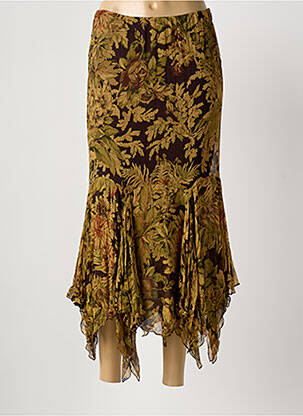 Jupe longue tissage crêpe marron RALPH LAUREN femme