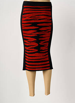 Jupe mi-longue stretch rouge SONIA RYKIEL femme