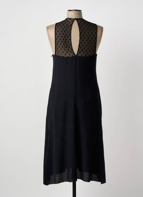Robe mi-longue tissage crêpe sans manche noir SONIA RYKIEL femme