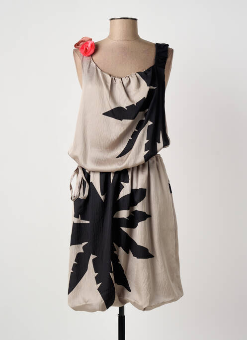 Robe mi-longue coupe fluide sans manche beige SONIA RYKIEL femme
