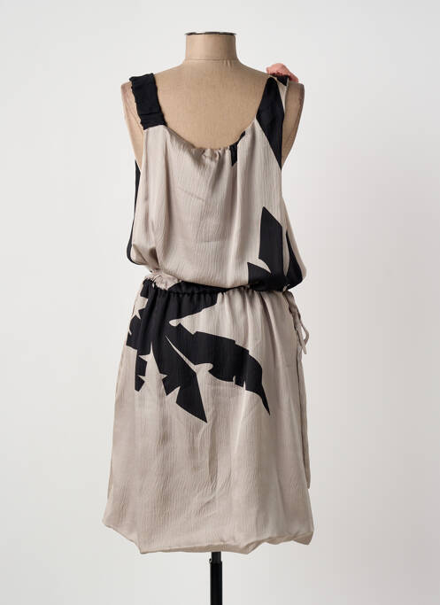 Robe mi-longue coupe fluide sans manche beige SONIA RYKIEL femme