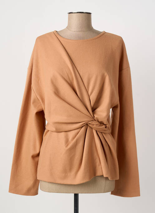 Top tissage jersey manches longues beige SONIA RYKIEL femme