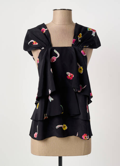 Top col carré sans manche noir SONIA RYKIEL femme
