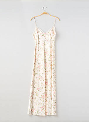 Robe longue manches bretelles ajustables fines bretelles blanc GINA TRICOT femme