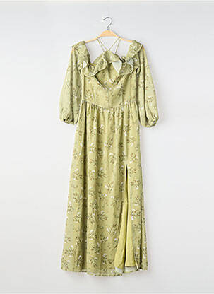 Robe mi-longue imprimé fleurs manches 3/4 vert PETAL AND PUP femme