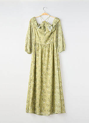 Robe mi-longue imprimé fleurs manches 3/4 vert PETAL AND PUP femme
