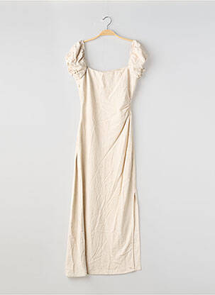Robe longue manches courtes manches courtes beige STRADIVARIUS femme