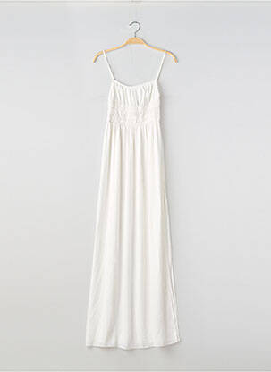 Robe longue tissage crêpe fines bretelles blanc OH POLLY femme