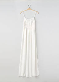 Robe longue manches bretelles ajustables fines bretelles blanc OH POLLY femme