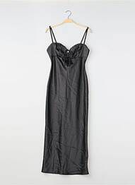 Robe longue manches bretelles ajustables fines bretelles noir GINA TRICOT femme
