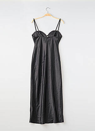 Robe longue coupe cintrée fines bretelles noir GINA TRICOT femme