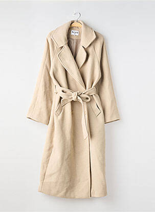 Manteau long coupe cintrée sans capuche beige NA-KD femme