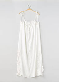 Robe longue tissage crêpe sans manche blanc ZARA femme