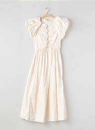 Robe mi-longue manches courtes manches courtes beige LOVAAN femme