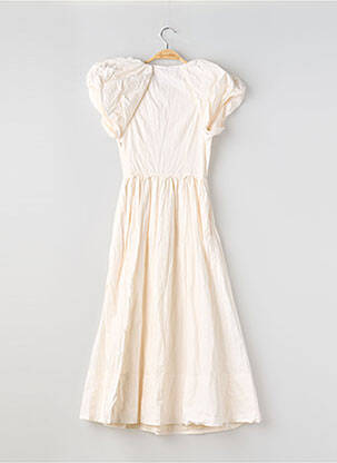 Robe mi-longue manches courtes manches courtes beige LOVAAN femme