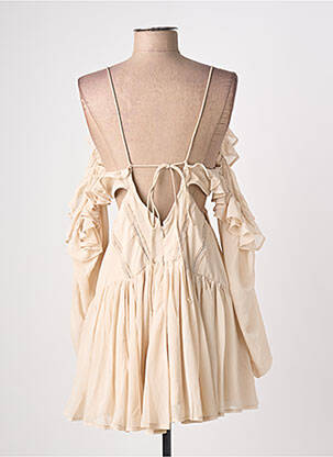 Robe courte fermeture zippée au dos manches longues beige ASOS femme
