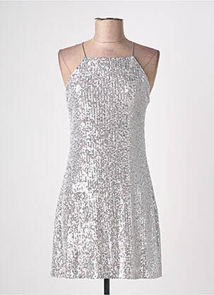 Robe courte sans manche sans manche argent BROWNIE femme