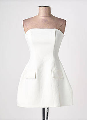 Robe courte sans manche sans manche blanc LEAU femme