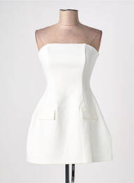 Robe courte fermeture zippée au dos sans manche blanc LEAU femme