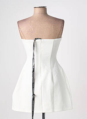 Robe courte sans manche sans manche blanc LEAU femme