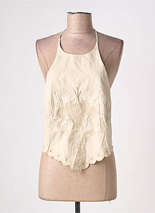 Top coupe cintrée sans manche vert ZARA femme