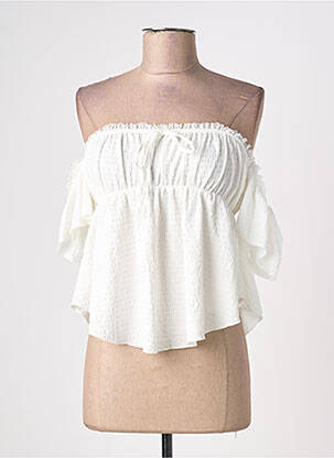 Top stretch manches courtes blanc GINA TRICOT femme