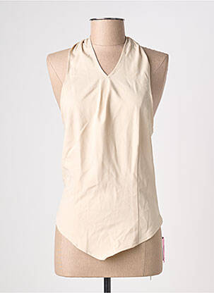 Top coupe cintrée sans manche beige PRETTY LITTLE THING femme