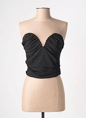 Top coupe cintrée sans manche noir NA-KD femme