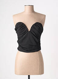 Top coupe cintrée sans manche noir NA-KD femme